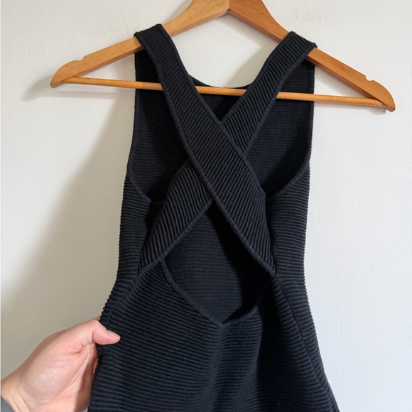 Abercrombie & Fitch Black Scuba Cross-Back Elevated Knit Mini Dress size XS - Picture 8 of 8
